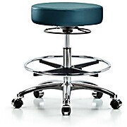 Vinyl Stool without Back Chrome - Marine Blue Supernova Vinyl