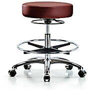 Vinyl Stool without Back Chrome - Taupe Supernova Vinyl