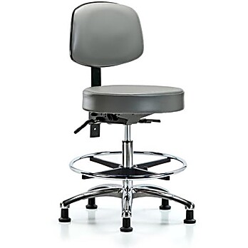 Vinyl Stool with Back Chrome - Sterling Supernova Vinyl