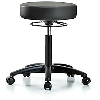 Vinyl Stool without Back - Carbon Supernova Vinyl