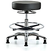 Vinyl Stool without Back Chrome - Carbon Supernova Vinyl