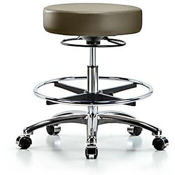 Vinyl Stool without Back Chrome - Marine Blue Supernova Vinyl