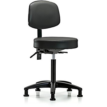 Vinyl Stool with Back - Carbon Supernova Vinyl