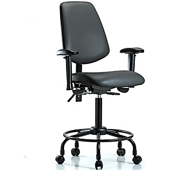 Vinyl Chair - Medium Bench Height Carbon Supernova Vinyl