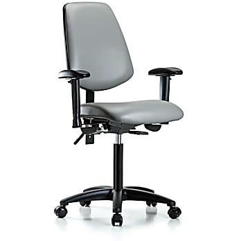 Vinyl Chair - Medium Bench Height with Sterling Supernova Vinyl