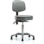 Vinyl Stool with Back Chrome - Sterling Supernova Vinyl
