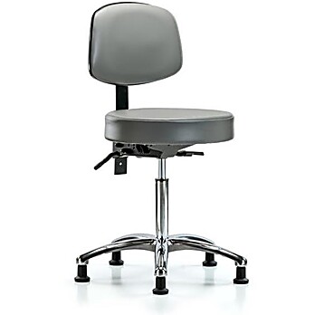 Vinyl Stool with Back Chrome - Sterling Supernova Vinyl