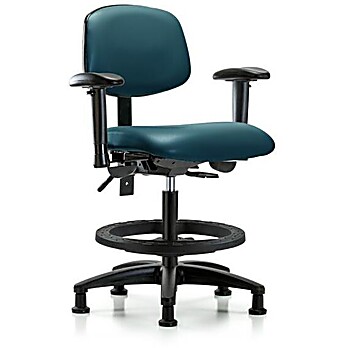 Vinyl Chair - Medium Bench Height with Marine Blue Supernova Vinyl