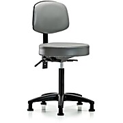 Vinyl Stool with Back - Sterling Supernova Vinyl