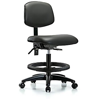 Vinyl Chair - Medium Bench Height with Carbon Supernova Vinyl