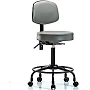 Vinyl Stool with Back - Medium Bench Height Sterling Supernova Vinyl