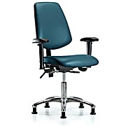 Vinyl Chair Chrome - Marine Blue Supernova Vinyl