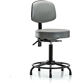 Vinyl Stool with Back - Medium Bench Height Sterling Supernova Vinyl