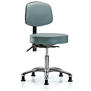 Vinyl Stool with Back Chrome - Storm Supernova Vinyl