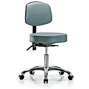 Vinyl Stool with Back Chrome - Storm Supernova Vinyl
