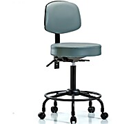 Vinyl Stool with Back - Medium Bench Height Storm Supernova Vinyl