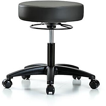 Vinyl Stool without Back - Carbon Supernova Vinyl