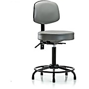Vinyl Stool with Back - Medium Bench Height Sterling Supernova Vinyl
