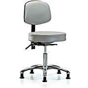Vinyl Stool with Back Chrome - Sterling Supernova Vinyl
