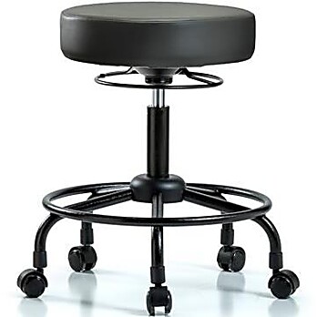 Vinyl Stool without Back - Carbon Supernova Vinyl