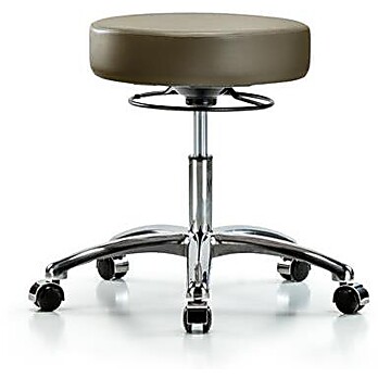 Vinyl Stool without Back Chrome - Marine Blue Supernova Vinyl