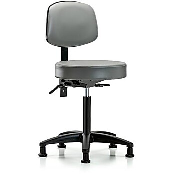 Vinyl Stool with Back - Sterling Supernova Vinyl