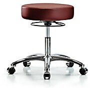 Vinyl Stool without Back Chrome - Taupe Supernova Vinyl