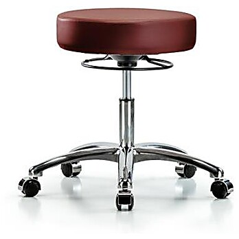 Vinyl Stool without Back Chrome - Taupe Supernova Vinyl