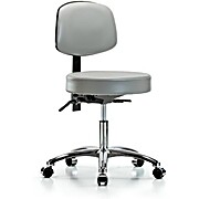 Vinyl Stool with Back Chrome - Sterling Supernova Vinyl