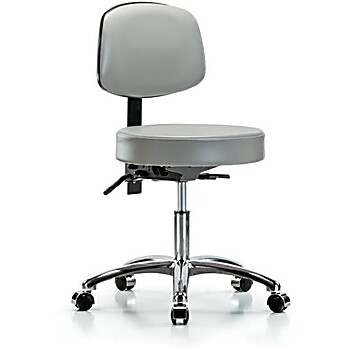 Vinyl Stool with Back Chrome - Sterling Supernova Vinyl