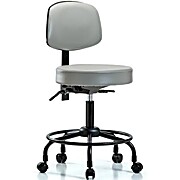 Vinyl Stool with Back - Sterling Supernova Vinyl