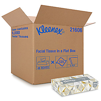 Kleenex® Professional Facial Tissue for Business (21606), Flat Tissue Boxes, 48 Boxes / Case, 125 Tissues / Box