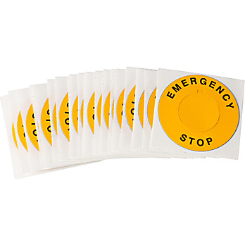 Raised Panel Emergency Stop Polyester Push Button Labels