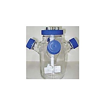 4-45 Angled Sidearm Bioreactor Flask  Complete 1L