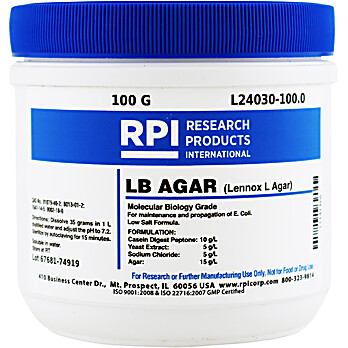 LB Agar, Low Salt Formula, Powder