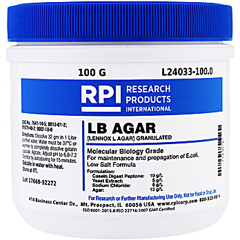 LB Agar, Low Salt Formula, Granulated