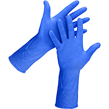 Diamond Textured Nitrile Gloves, Blue