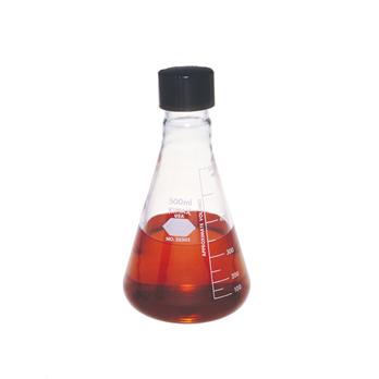 Erlenmeyer Flasks with Screw Caps, with Capacity Scales