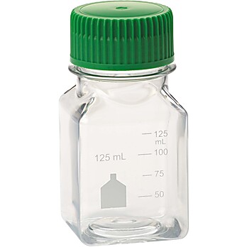 Media Bottle, Square, PET, Individually Wrapped, Sterile