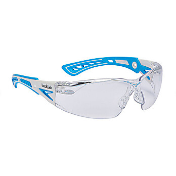 Rush+ Safety Glasses With Clear Lens White/Blue