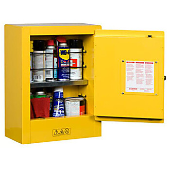 Sure-Grip® EX, 1 Door, Manual Close, Mini Transportable Flammable Cabinet for Aerosols, Yellow