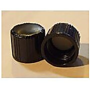 Blk Phenolic Screw Cap, 13mm Long Skirted - With Liner