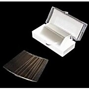 9x22mm Rectangular Cover Slips.  #1 Thickness, Corning 0211 Glass.  Approximately 100 per case