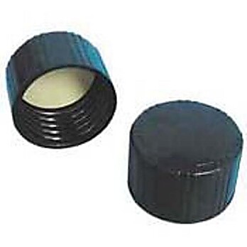 Blk Phenolic Screw Cap, 18mm Long Skirted - With Liner