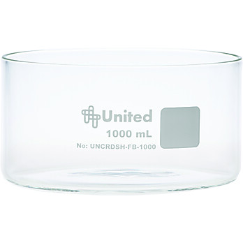 United Scientific™ CrystalClear™ Crystallizing Dish, Flat Bottom, Borosilicate Glass