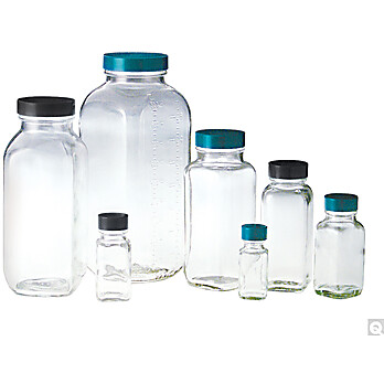 Clear (Flint) Glass French Square Bottles