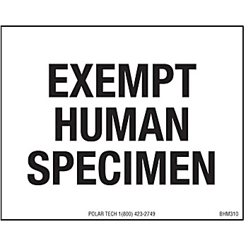 Biohazardous Labels EXEMPT HUMAN SPECIMEN 2.5 x 2