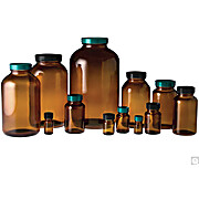 16oz (480ml) Amber Boston Round Glass Bottle (12-Pack) - 28-400 Neck