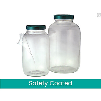 Safety Coated Clear Standard Wide Mouth Bottles