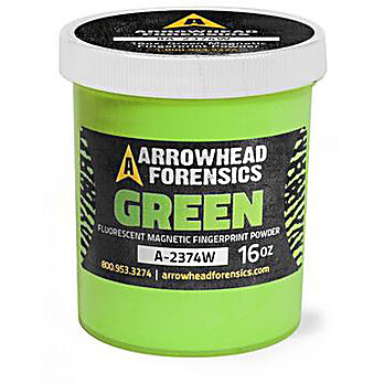 Green Fluorescent Magnetic Latent Fingerprint Powder - 16oz